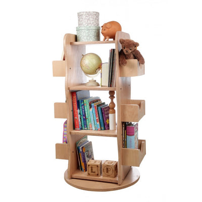 larisa & pumpkin - Bookcase, 360 Rotating Library - Natural Media 1 of 3 - swanky boutique malta