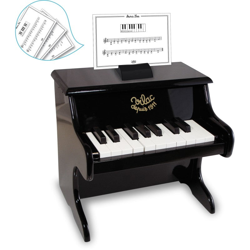 Vilac - Piano Wooden 18 Keys Black - Swanky Boutique