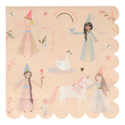 meri meri - napkins large set of 16 princess - swanky boutique malta
