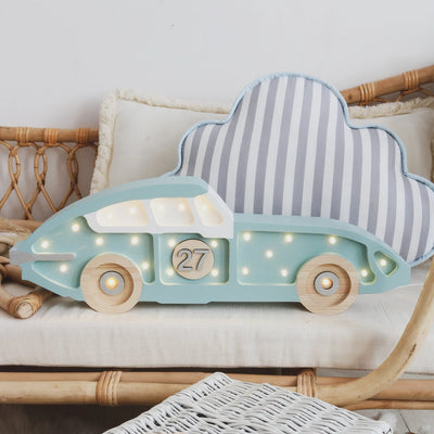 Lamp Night Light, Race Car - Retro Blue