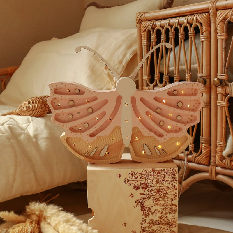 little lights - Lamp Night Light, Butterfly - Strawberry Cream - swanky boutique malta