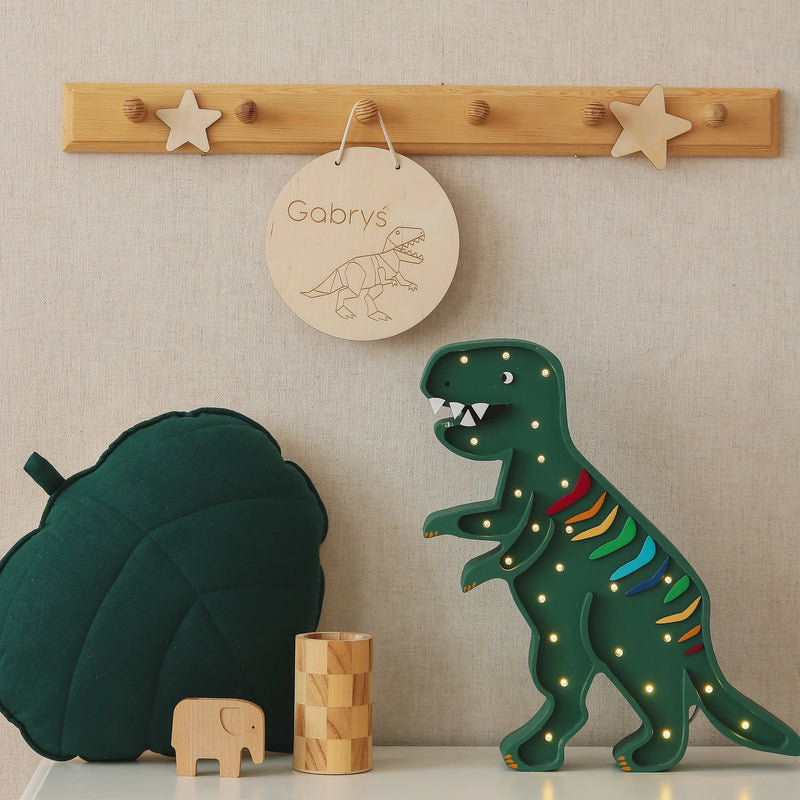 little lights - Lamp Night Light, T-Rex - Rainbow Green - swanky boutique malta