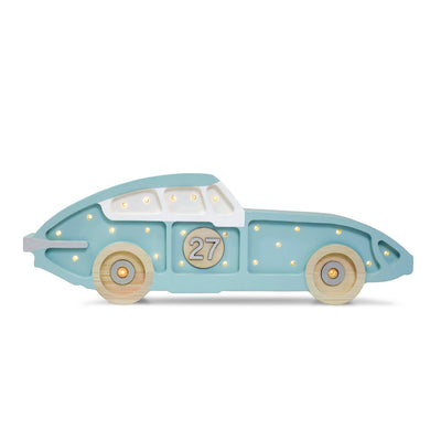 Lamp Night Light, Race Car - Retro Blue