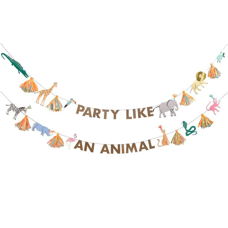 meri meri - garland large safari animals party like an animal - swanky boutique malta