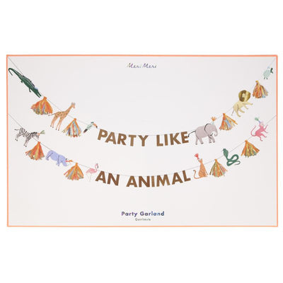 meri meri - garland large safari animals party like an animal - swanky boutique malta