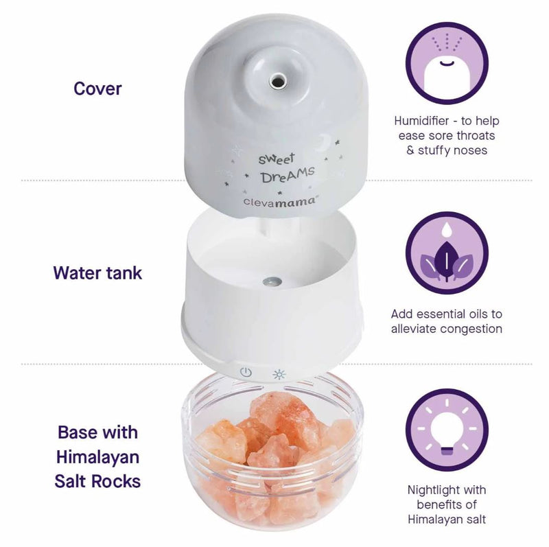 Clevamama - Himalayan Salt Lamp ClevaPure 3 in 1 Humidifier Air Purifier Aromatherapy Diffuser - Swanky Boutique