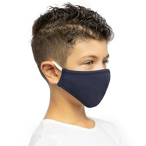 Organic, triple layered face mask (6-11 years) - navy blue