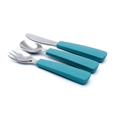 We Might Be Tiny - Cutlery Set of 3 Toddler Feedie Blue Dusk - Swanky Boutique
