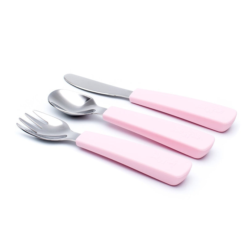 We Might Be Tiny - Cutlery Set of 3 Toddler Feedie Powder Pink - Swanky Boutique