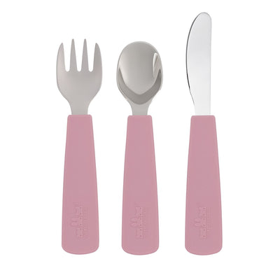 We Might Be Tiny - Cutlery Set of 3 Toddler Feedie Dusty Rose - Swanky Boutique
