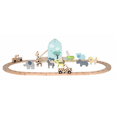 Jabadabado - Train Set Wooden 25 Pieces Safari - Swanky Boutique