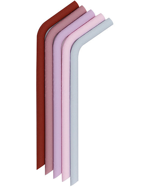 We Might Be Tiny - Straws 5 Pack Silicone Bendie Pink - Swanky Boutique