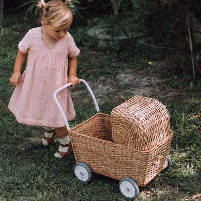 Strolley, Rattan - Rose Pink