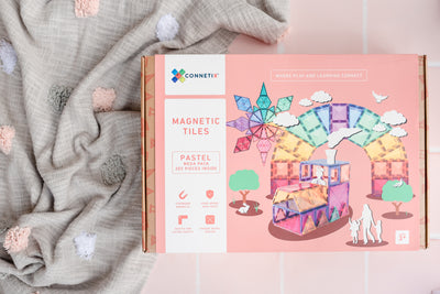 Connetix - Magnetic Tiles Pastel Rainbow Mega Pack 202 Pieces - Swanky Boutique