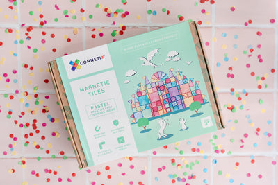 Connetix - Magnetic Tiles Pastel Rainbow Creative Pack 120 Pieces - Swanky Boutique