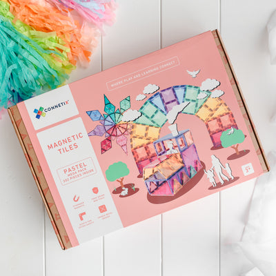 Connetix - Magnetic Tiles Pastel Rainbow Mega Pack 202 Pieces - Swanky Boutique