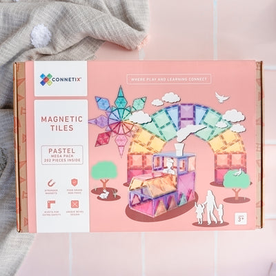 Connetix - Magnetic Tiles Pastel Rainbow Mega Pack 202 Pieces - Swanky Boutique